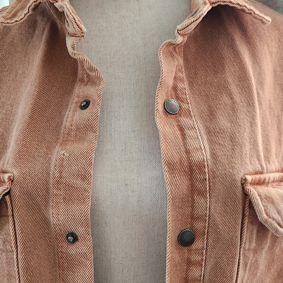 Pull&Bear Rusted Orange Jeans Shacket - Picture 3 of 5